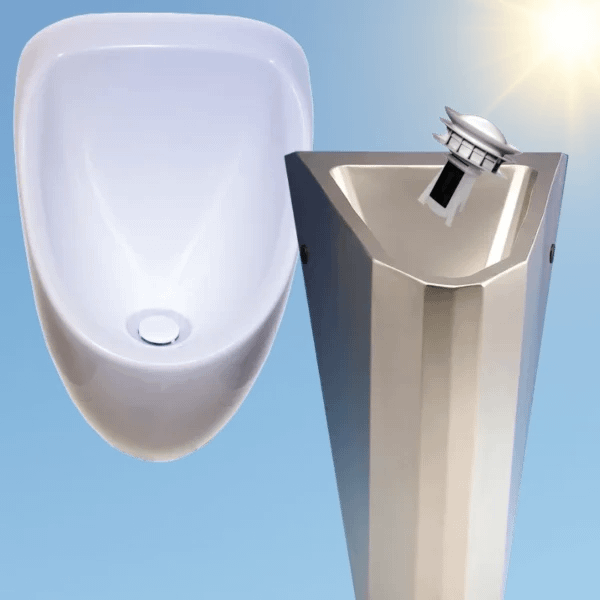 Wasserloses Urinal SirOne und ExplCit Frontansicht