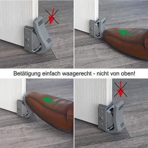 Türstopper waagerecht bedienen