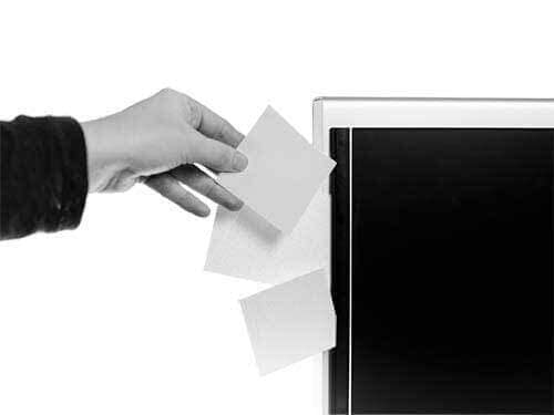 Notiz und Visitenkarten befestigen an Infoline Notiz Klemmleiste